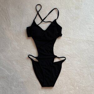 Black Xhilaration One Piece Swimsuit